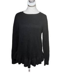 Halogen Black Bell Sleeve Peplum Sweater